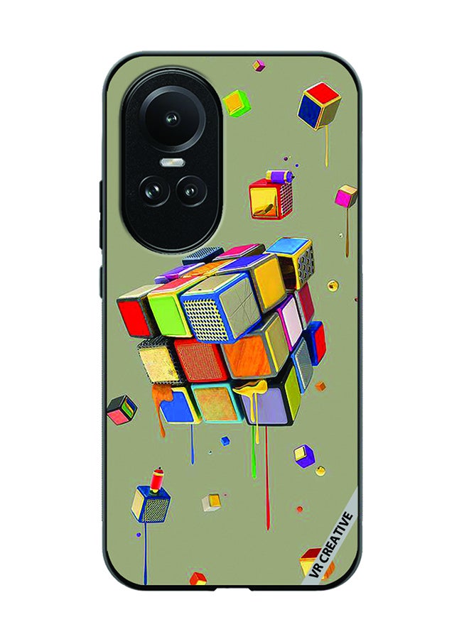 VR CREATIVE Protective Case Cover For Oppo Reno 10 Pro Cubes Design Multicolour - Image 1