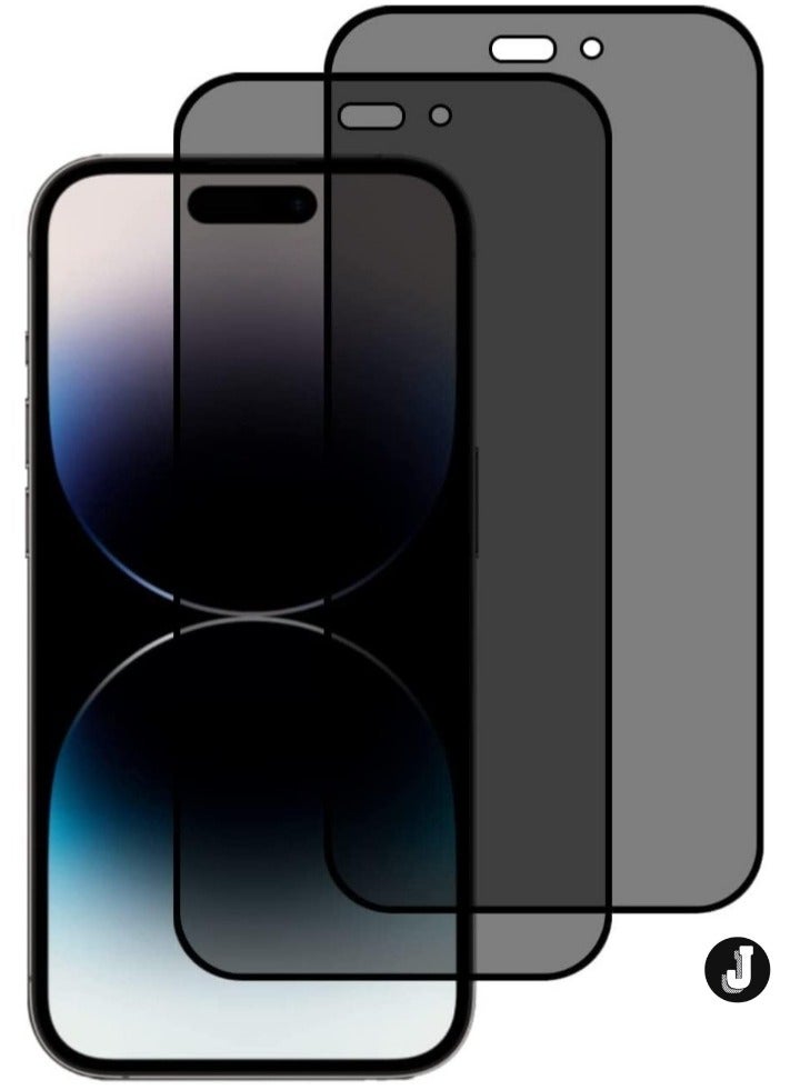 JAJEEK [2 Pack] Privacy Screen Protector for iPhone 16 Pro – Anti-Peep, Full Coverage Tempered Glass, Scratch-Resistant, Easy Installation, Anti-Spy Privacy Protection - Image 1