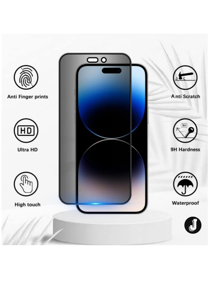 JAJEEK [2 Pack] Privacy Screen Protector for iPhone 16 Pro – Anti-Peep, Full Coverage Tempered Glass, Scratch-Resistant, Easy Installation, Anti-Spy Privacy Protection - Image 3