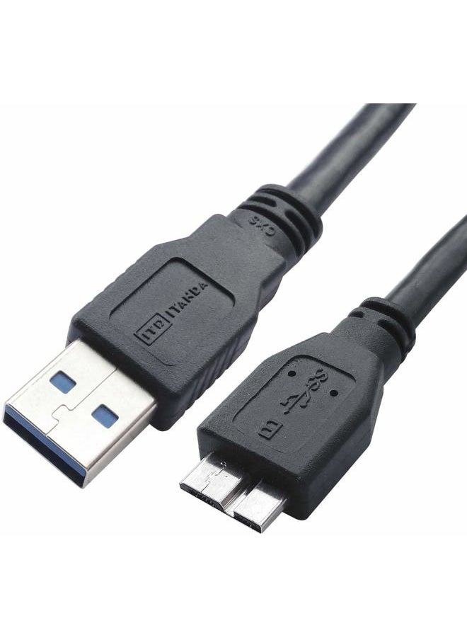 ITD ITANDA USB 3.0 Micro Cable, 3.3FT, Heavy Duty High Speed Hard Drive Cable, USB 3.0 A to Micro B Cable Compatible with Seagate, WD, Toshiba, Westgate, Samsung Galaxy S5, Note 3, Note Pro 12.2  - Image 1