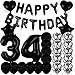 ZSNWGZ Sweet 34th Birthday Decorations Party SuppliesBlack Number 34 Balloons34th Foil Mylar Balloons Latex Balloon DecorationGreat 34th Birthday for GirlsWomenMen - Image 4