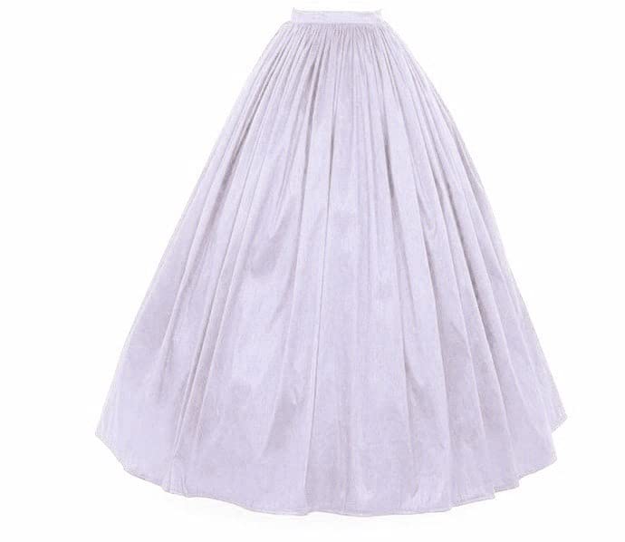 JANAK Full Length Long Flared Silk Skirt (White) - Image 4