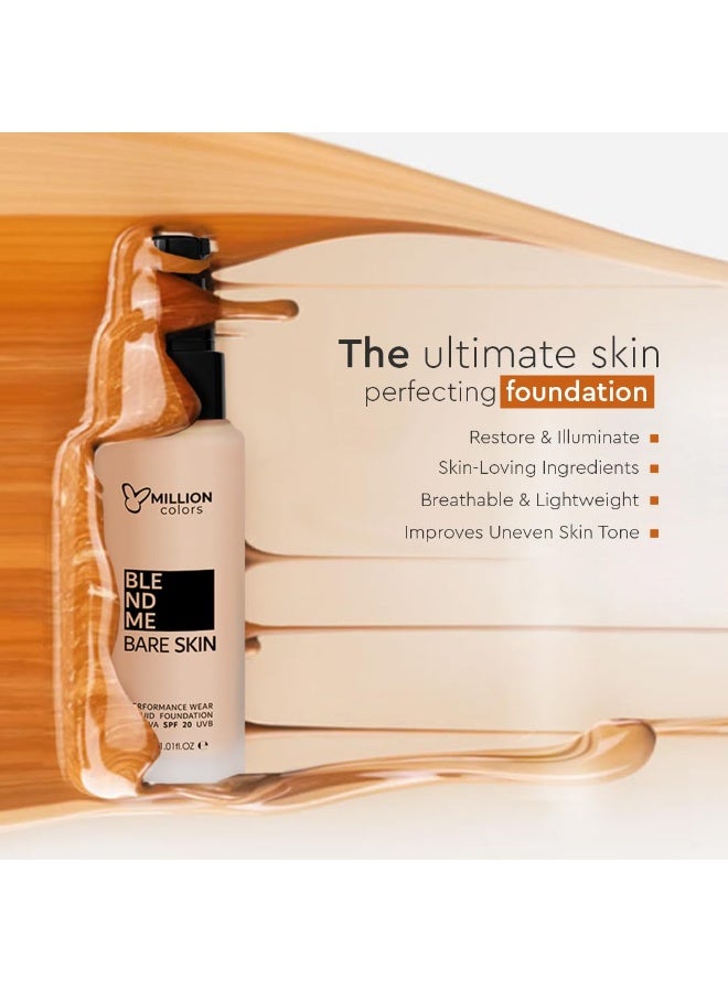 Million Colors Foundation for Face Makeup | Liquid Foundation for Oily and Dry Skin | Lightweight Matte Finish with SPF 20 | Waterproof Long-Lasting Makeup | All Skin Types | Natural Buff 01, 30ml - Image 5