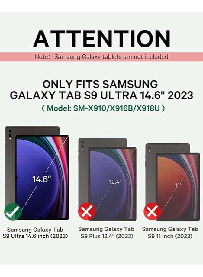 Galaxy Tab S9 Ultra Case with Keyboard Smart Touchpad Magnetic Detachable PC Case with S Pen Holder Black  - Image 2