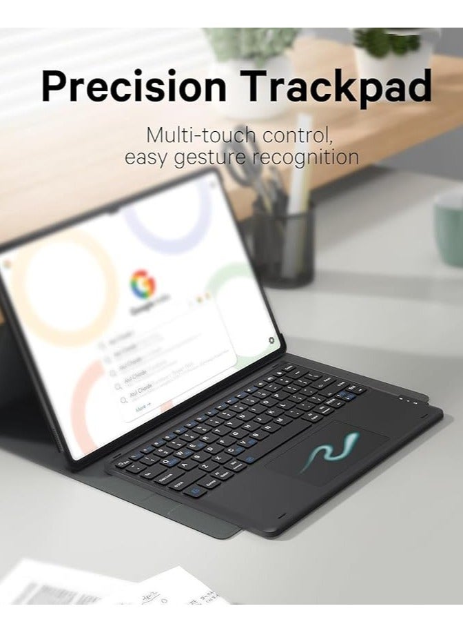 Galaxy Tab S9 Ultra Case with Keyboard Smart Touchpad Magnetic Detachable PC Case with S Pen Holder Black  - Image 4