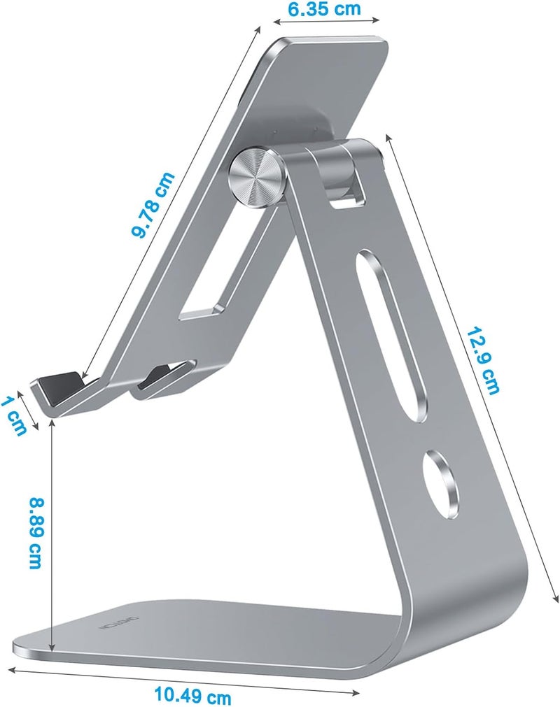 Omoton Adjustable Tablet Stand for Desk, Upgraded Longer Arms for Greater Stability, T2 Tablet Holder with Hollow Design for Bigger Sized Phones and Tablets Such as iPad Pro/Air/Mini, Grey - Image 5