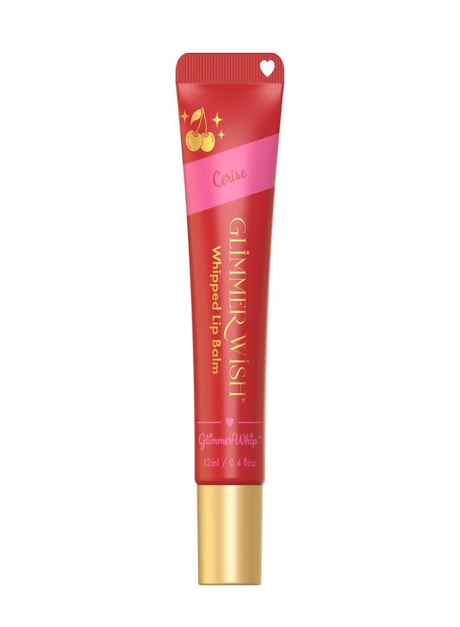 Glimmer Wish Glimmer Whip Hydrating Lip Balm, Whipped Lip Butter Treatment with Organic Nourishing Oils and Butters, Vegan and Cruelty Free Lip Moisturizer for Soft Lips (Cerise - Image 1