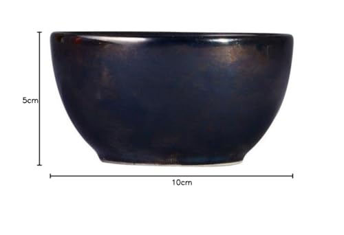 Caffeine Ceramic Handmade Black Metallic katori Bowl (Set of 1) - Image 2