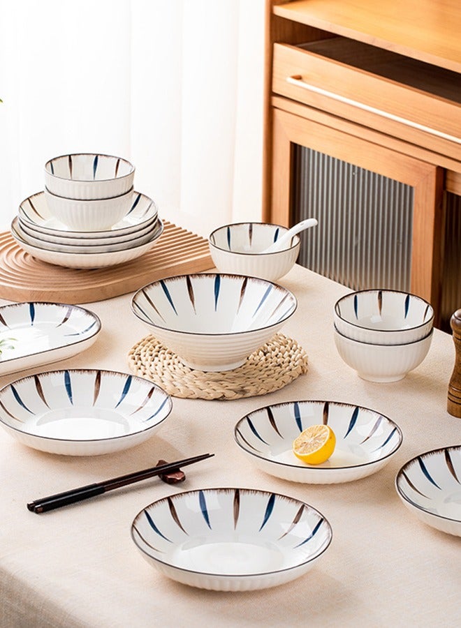 بريتيش شيف طقم أدوات مائدة من البورسلين عالي الجودة، مكون من 12 قطعة، صندوق هدايا، طقم أدوات مائدة من السيراميك، آمن للاستخدام في الميكروويف وغسالة الأطباق، يتضمن 4 أطباق و4 أوعية و4 ملاعق، مناسب لـ 4 أشخاص، مناسب للهدايا في العطلات أو الحفلات، متعدد الألوان 47.5 × 12.5 × 28.5 سم - Image 2