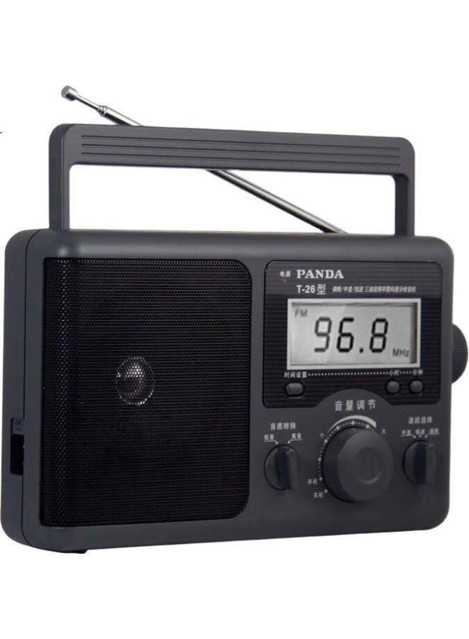 Panda T-26 Traditional Large Desktop Three-Band Full-Band Digital Display Frequency Radio For Elderly, Semiconductor Battery-Powered Ac/Dc Car Backup Radio - Image 1