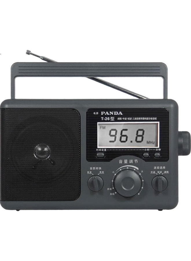 Panda T-26 Traditional Large Desktop Three-Band Full-Band Digital Display Frequency Radio For Elderly, Semiconductor Battery-Powered Ac/Dc Car Backup Radio - Image 2