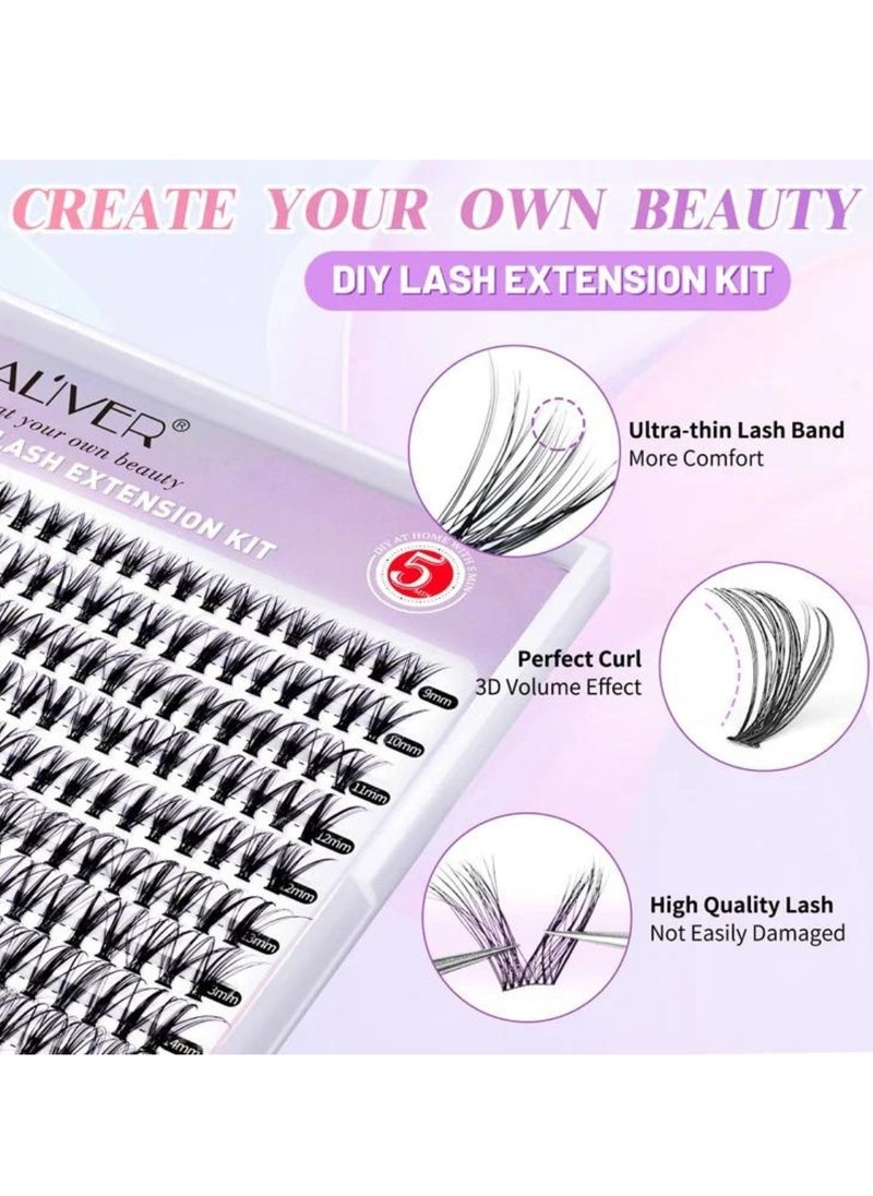 ALIVER - 240 Pcs Lash Clusters Eyelash Extensions Wispy False Eyelashes Lash Clusters DIY Eyelash Extensions Individual False Eyelashes for Women - Image 1