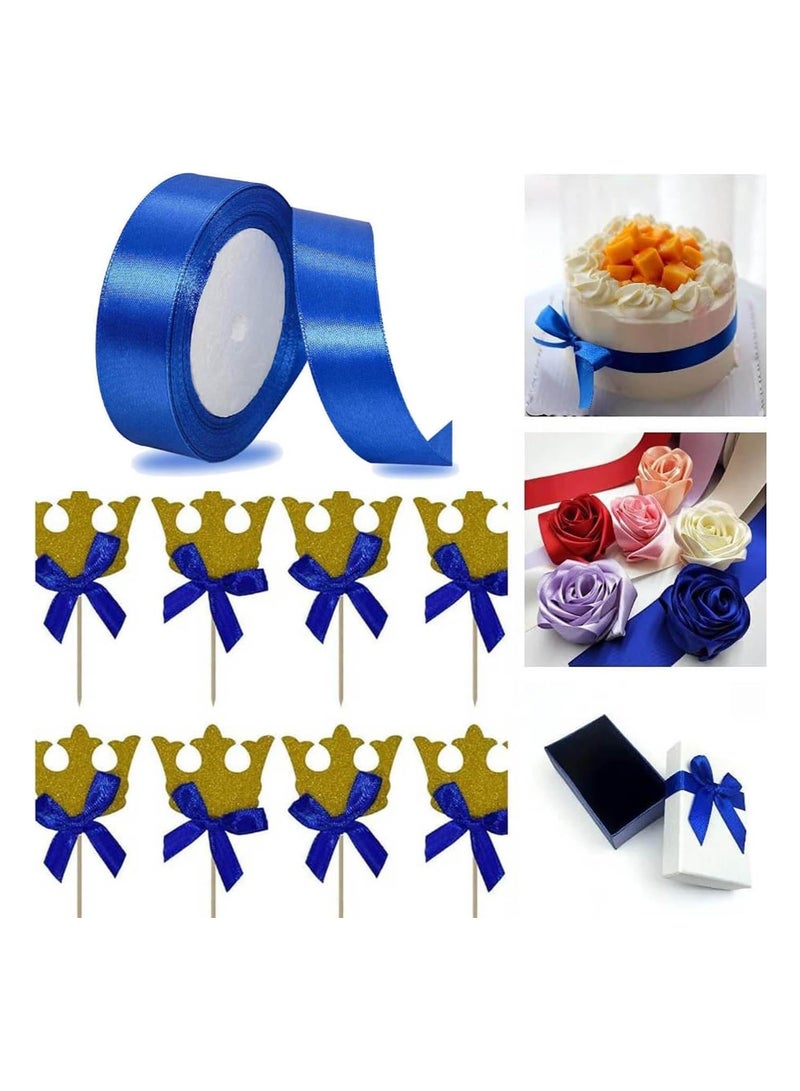 DELGREEN 6 Roll Pack- 25 Yd Total Satin Ribbon Set - 2.5cm Wide Polyester Ribbon for Gift Wrapping, Hair Bows, Floral Arrangements & Crafts, No Feathers, Assorted Colors - Image 2
