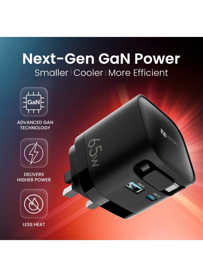 اكساستون شاحن XASTON VoltPro 65W GaN قابل للسحب مغناطيسي 3 منافذ GaN، متوافق مع MacBook Air وHP وLenovo وDell وiPad وiPhone 17/16/15/14 Pro Max وSamsung S25 وS24 وS23 - Image 3