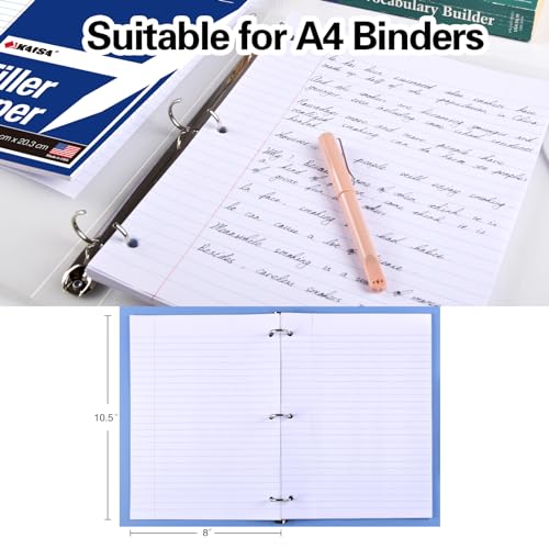 Kaisa3 Pack Notebook Paper College Ruled 3-Hole Punched Loose Leaf Paper 8x10.5 Lined Paper College Ruled Filler Paper for 3-Ring Binder Paper 150 Sheets/Pack (3 Pack-college) F15001C-3pk - Image 5