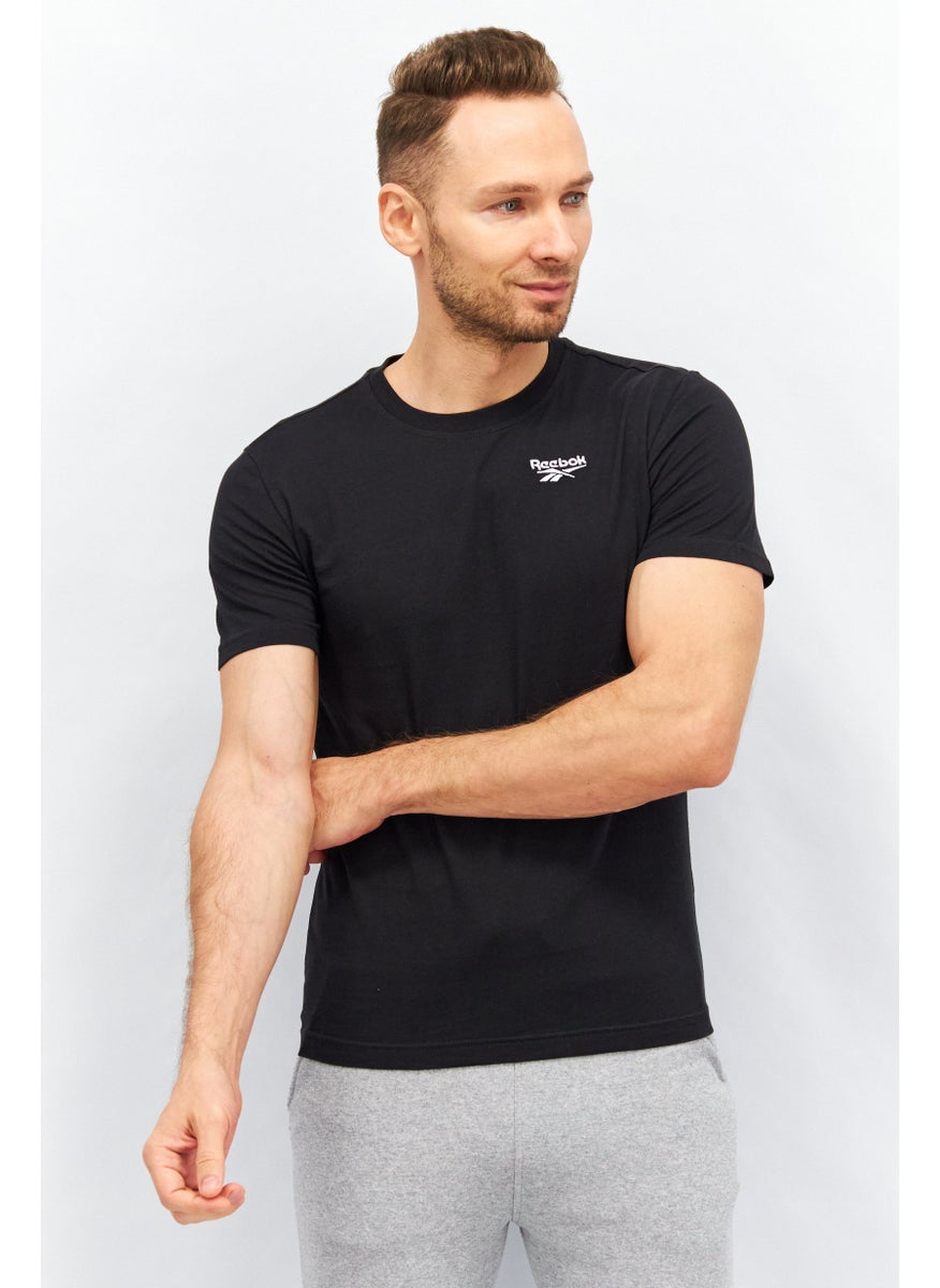 Reebok Men Sportswear Fit Short Sleeves Training T-Shirt, Black  - Image 1