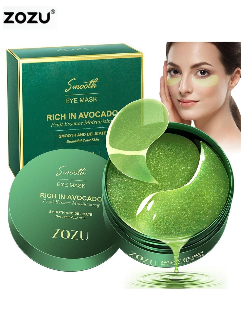 Zozu Pack Of 2 Smooth Eye Mask | Rich In Avocado | Fruit Essence Moisturizing Eye Patches For Dark Circles | Collagen Eye Bag Patches Removal Stickers | Hydrating Skincare | 30 Pairs X 2  - Image 2