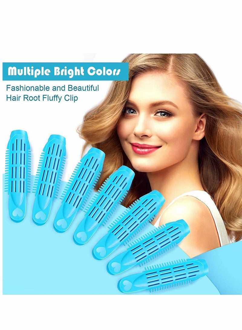 Y&D Volumizing Hair Root Clip, Fluffy Curler Roller Wave, Self Grip Volume Root, Naturally Curly Styling Tool Rollers for Women Girls DIY, 10 Pieces, Light Blue  - Image 3