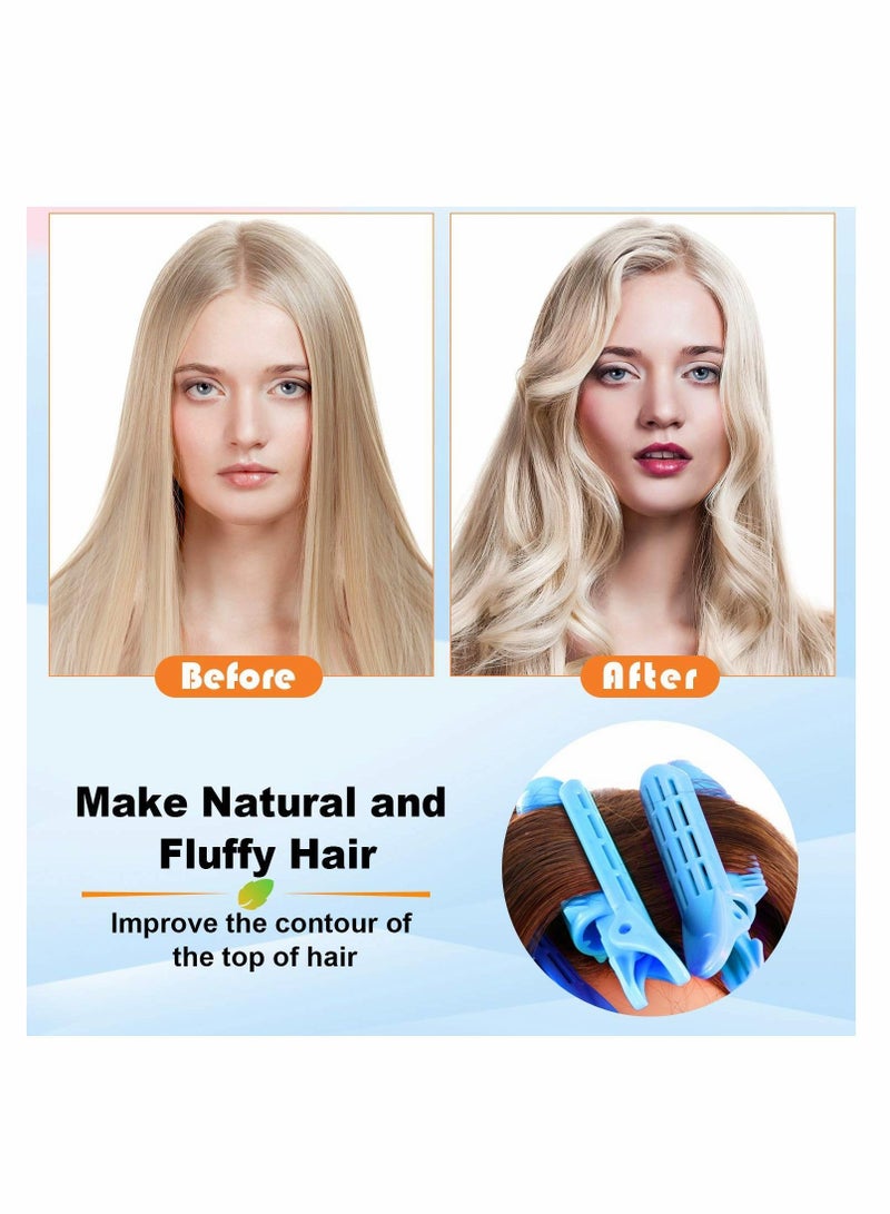 Y&D Volumizing Hair Root Clip, Fluffy Curler Roller Wave, Self Grip Volume Root, Naturally Curly Styling Tool Rollers for Women Girls DIY, 10 Pieces, Light Blue  - Image 5