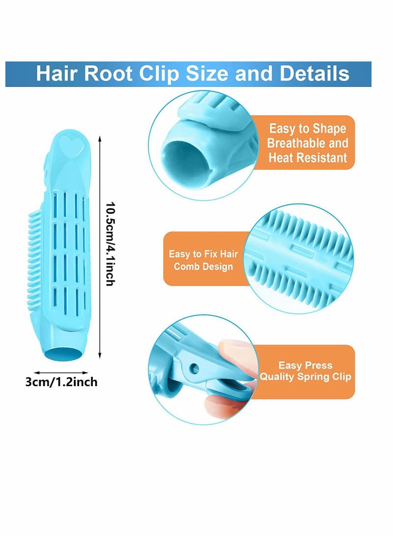Y&D Volumizing Hair Root Clip, Fluffy Curler Roller Wave, Self Grip Volume Root, Naturally Curly Styling Tool Rollers for Women Girls DIY, 10 Pieces, Light Blue  - Image 2