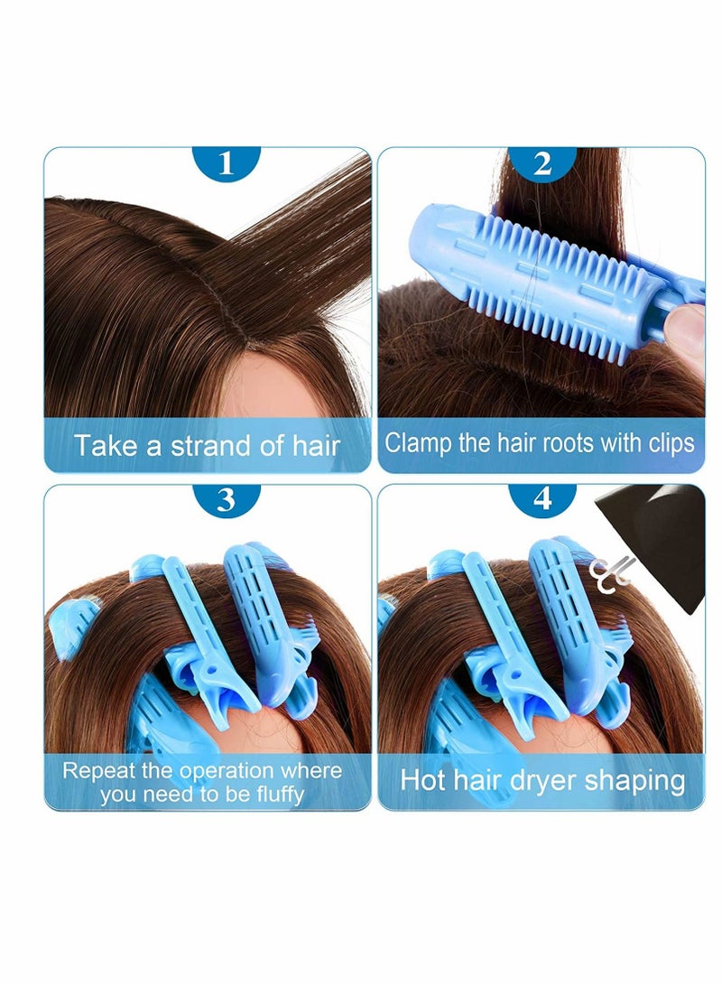 Y&D Volumizing Hair Root Clip, Fluffy Curler Roller Wave, Self Grip Volume Root, Naturally Curly Styling Tool Rollers for Women Girls DIY, 10 Pieces, Light Blue  - Image 4