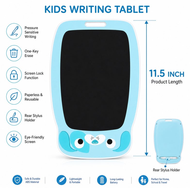 VENDIX Kids LCD Writing Tablet with Stylus, One-Key Erase, Screen Lock, Reusable Electronic Drawing Pad, Multicolor - Image 4