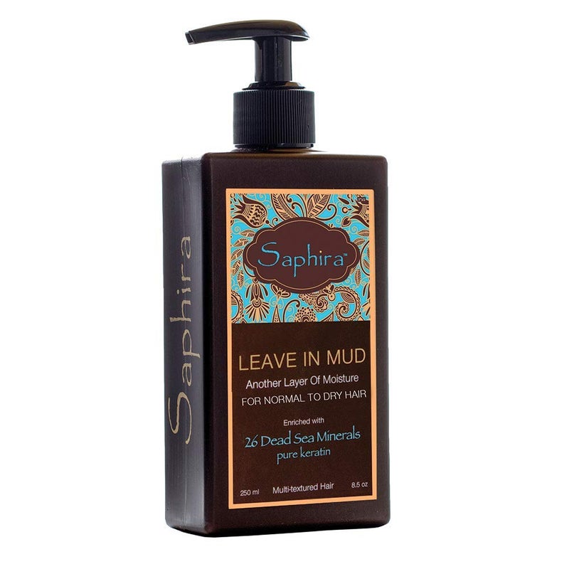 Saphira Hydrating Leave-In Conditioner Mineral Mud, Styling and Healing Leave-In Conditioner for Dry Damaged Hair, Strengthening, No Rinse, Sulfate-Free, Paraben-Free, 8.5 Ounce, Original Packaging - Image 1