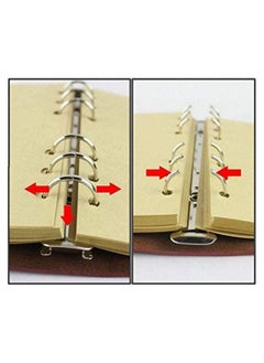 KASTWAVE دفتر ملاحظات جلدي، دفتر ملاحظات بغطاء جلدي من البولي يوريثان بتصميم عتيق، دفتر يوميات للكتابة، دفتر ملاحظات يومي بنمط أوراق عتيقة، دفتر ملاحظات فارغ بخيوط حلزونية، ورق غير مبطن، معلقات كلاسيكية منقوشة بأوراق فضفاضة  - Image 5