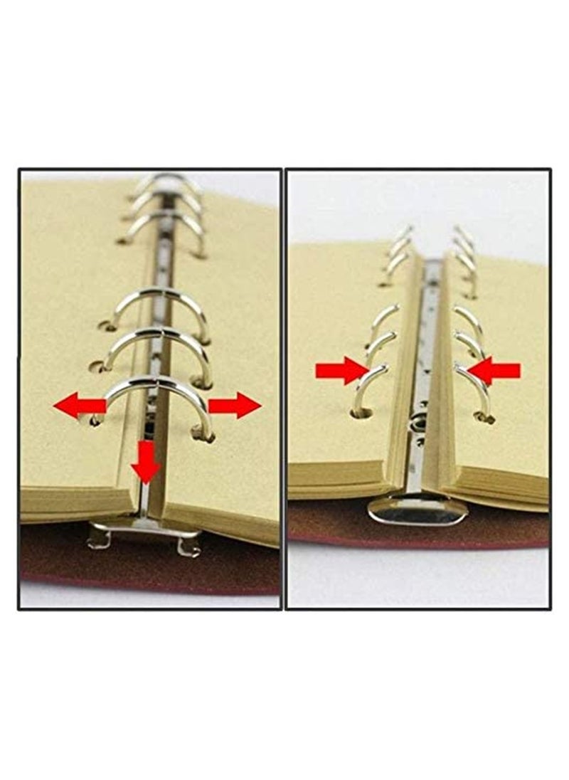 KASTWAVE - دفتر ملاحظات جلدي، دفتر ملاحظات بغطاء جلدي من البولي يوريثان بتصميم عتيق، دفتر يوميات للكتابة، دفتر ملاحظات يومي بنمط أوراق عتيقة، دفتر ملاحظات فارغ بخيوط حلزونية، ورق غير مبطن، معلقات كلاسيكية منقوشة بأوراق فضفاضة - Image 1