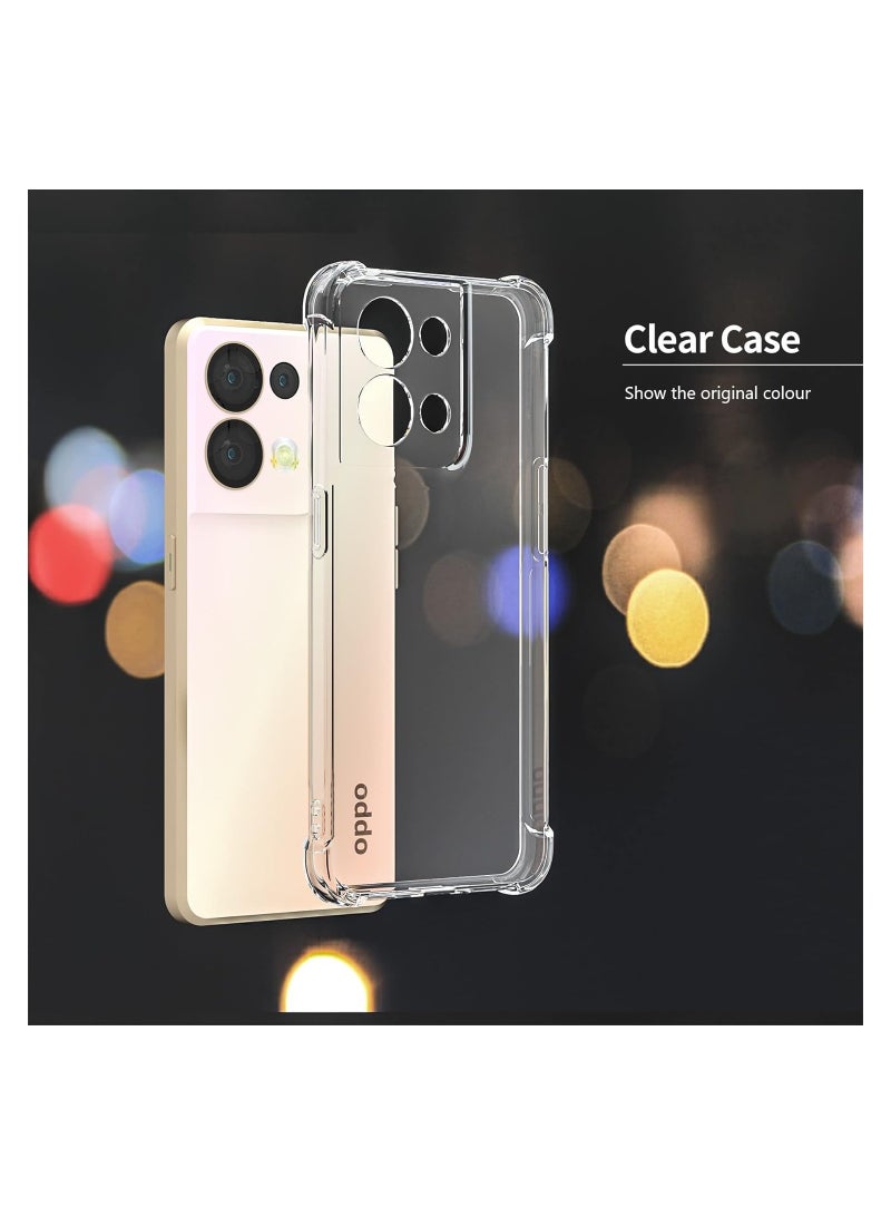 Oppo Reno 8 5G Case, Reno8 5G Case Clear, Scratch Resistant Reinforced Corners TPU Rubber Soft Skin Silicone Protective Cover for Oppo Reno 8 5G 2022 Crystal Clear - Image 3