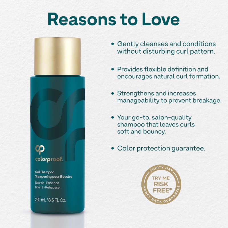 Colorproof Curl Shampoo for Women 8.5 Fl. Oz. Curly Hair Shampoo that Nourishes, Defines and Leaves Curls Soft Smooth, White Tea Scent - Image 3