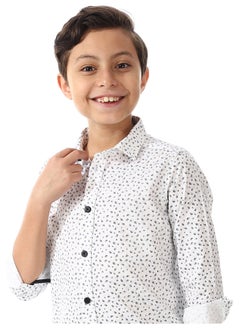 Andora Tree Printed Shirt For Boys _ White & Navy Blue  - Image 3