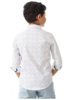 Andora Tree Printed Shirt For Boys _ White & Navy Blue  - Image 5
