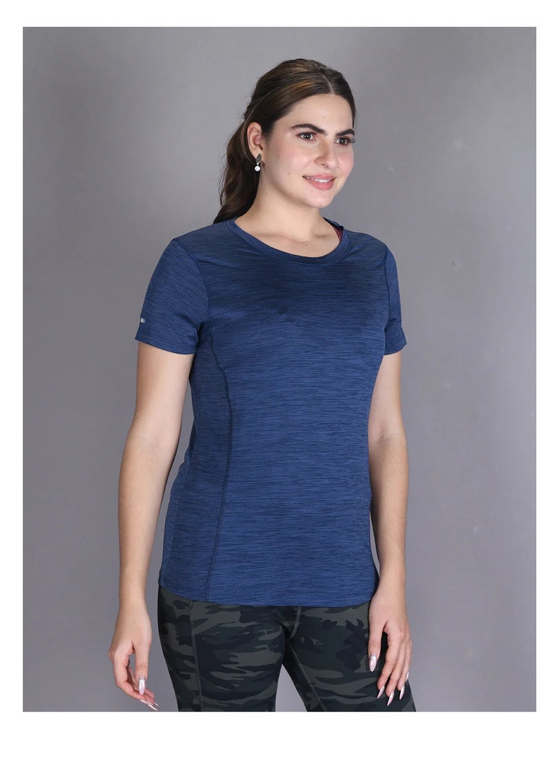 Lyra Blue Dri-Fit Gym Wear T-shirt for Women  | Color Shade May Vary  - Image 3