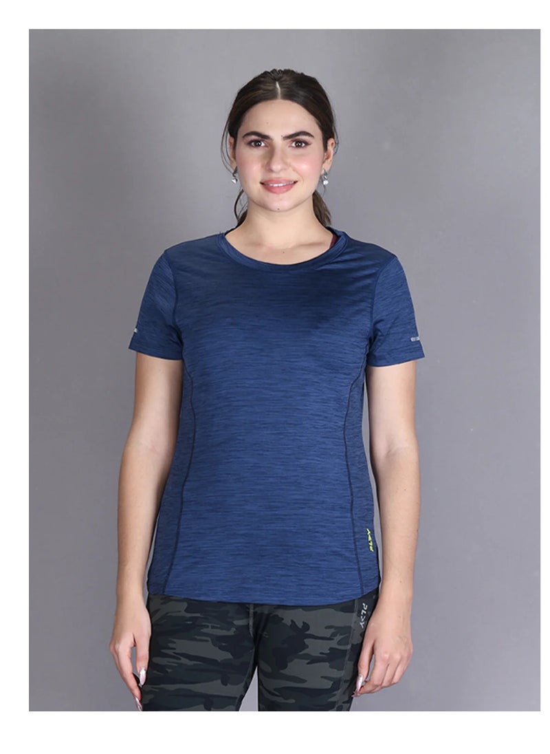 Lyra Blue Dri-Fit Gym Wear T-shirt for Women  | Color Shade May Vary  - Image 1