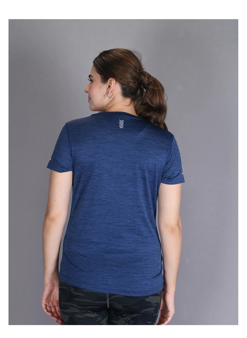 Lyra Blue Dri-Fit Gym Wear T-shirt for Women  | Color Shade May Vary  - Image 4
