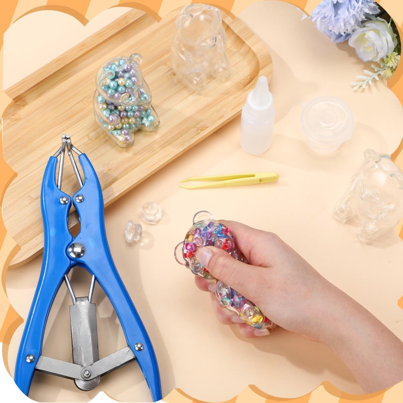 Simgoing 24 Pcs DIY Stress Ball Making Kit, Blank Stress Pressure Ball Skin Kit with Vacuum Evacuating Device & Expander Tool Make Your Own Fidget Pressure Balls for Adults (Bear) - Image 5
