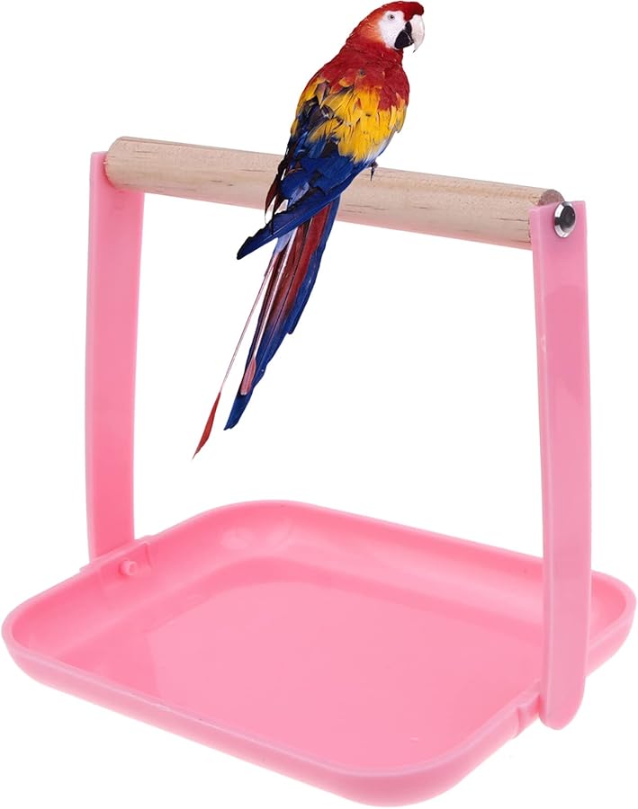 حامل ببغاء محمول مع صينية فضلات للطيور الصغيرة والمتوسطة والكبيرة، مجثم فوق الطاولة - Image 3