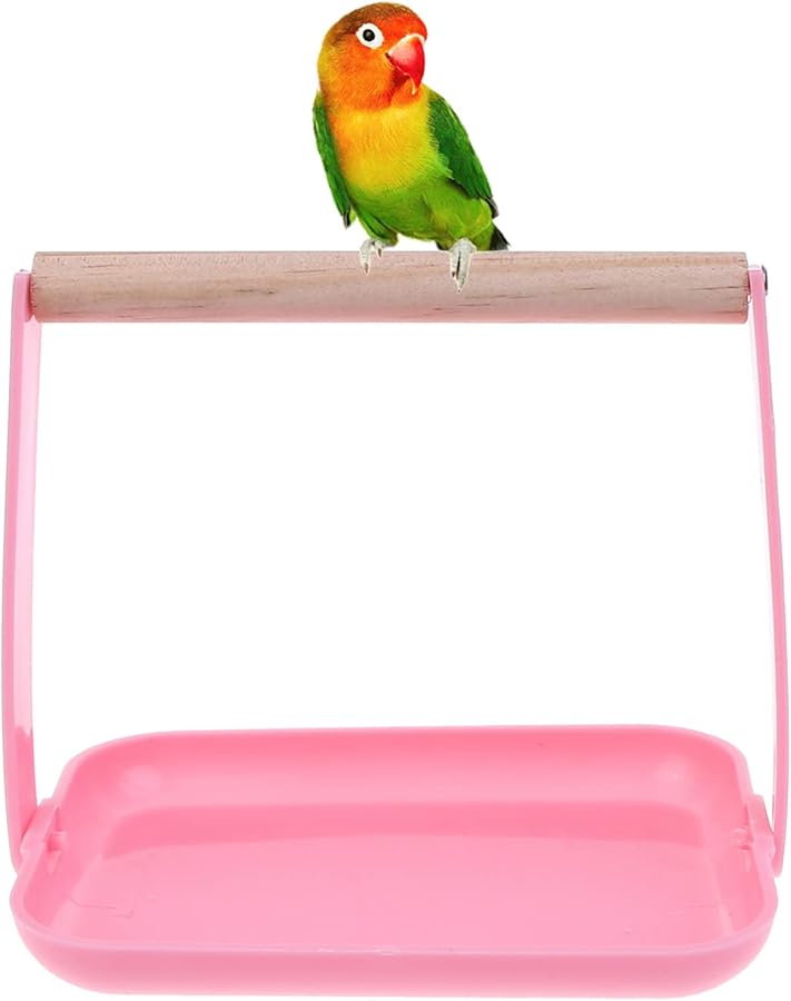 حامل ببغاء محمول مع صينية فضلات للطيور الصغيرة والمتوسطة والكبيرة، مجثم فوق الطاولة - Image 4