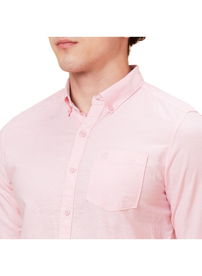 Being Human Mens Light Pink Collared Long Sleeve Shirt - Image 5