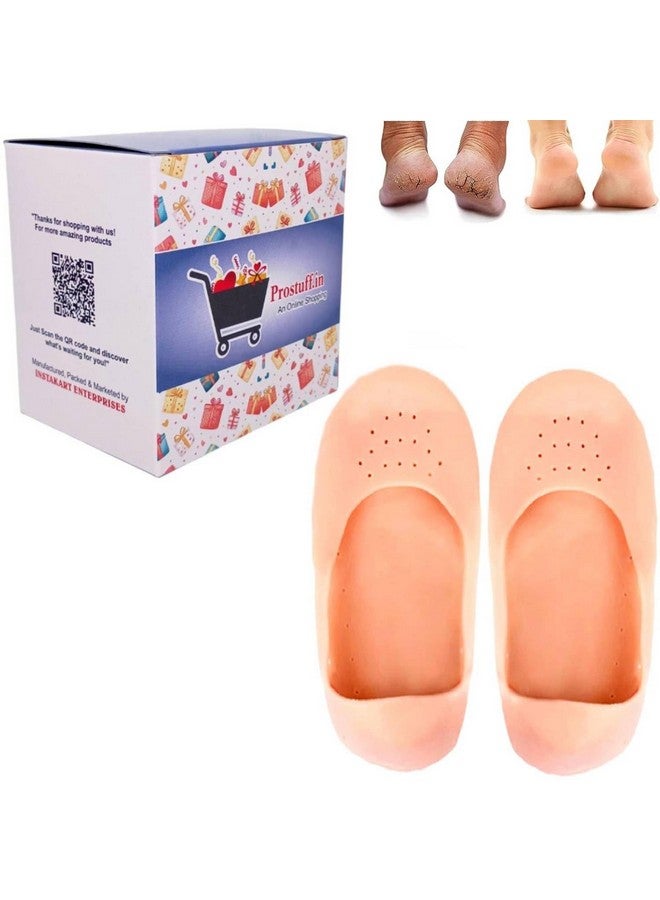 Prostuff.in® 1 Pair Anti Crack Silicone Socks Pad Silicone Gel Heel And Foot Protector Moisturizing Socks For Foot Care, Pain Relief Feet Heel Pain Relief Men And Women Socks Multicolor - Image 1