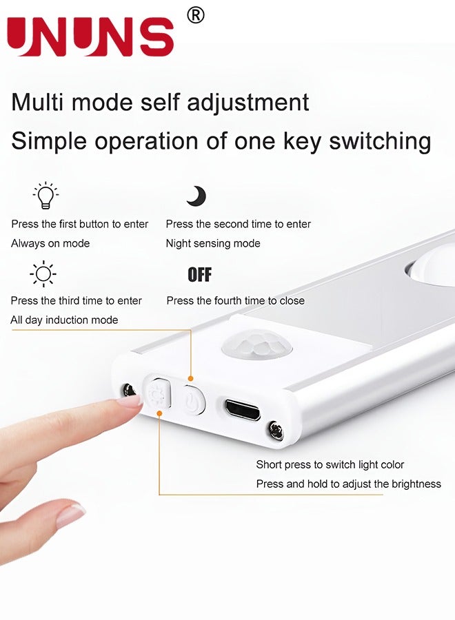 UNUNS LED Motion Sensor Cabinet Light,Upgraded Remote Control 3 Light Modes Stepless Dimming Under Closet Lights,Rechargeable Magnetic Lights For Kitchen Wardrobe Cupboard Corridors Office,60CM - Image 5