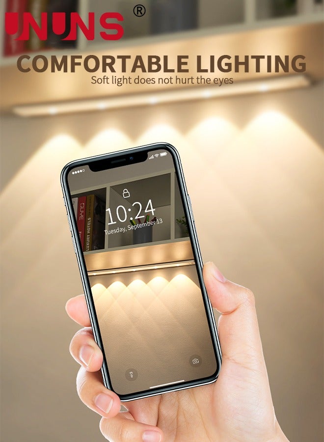 UNUNS LED Motion Sensor Cabinet Light,Upgraded Remote Control 3 Light Modes Stepless Dimming Under Closet Lights,Rechargeable Magnetic Lights For Kitchen Wardrobe Cupboard Corridors Office,60CM - Image 3