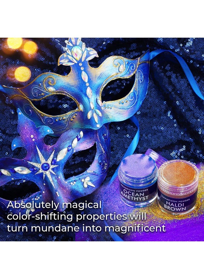 ALEXES - Chameleon Mica Powder Epoxy Resin Color Pigment Powder Color Shift Mica Powder 16 Colors Jars Set Holographic Mica Powder - Image 1