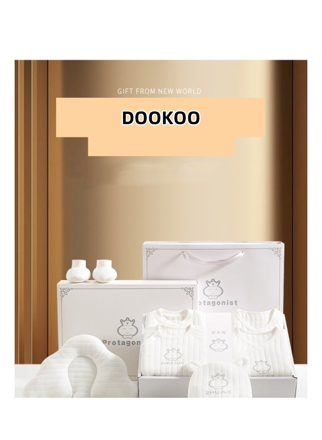 دوكو طقم هدايا حديثي الولادة 28 قطعة، طقم ملابس ولوازم أساسية للأطفال حديثي الولادة، طقم ملابس وإكسسوارات للأطفال للأولاد والبنات، قطن فاخر، مع صندوق هدايا رائع ومثالي لفصول الربيع والصيف والخريف والشتاء - Image 5