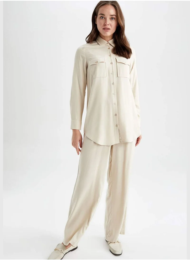 ديفاكتو Woman Woven Long Sleeve Tunic