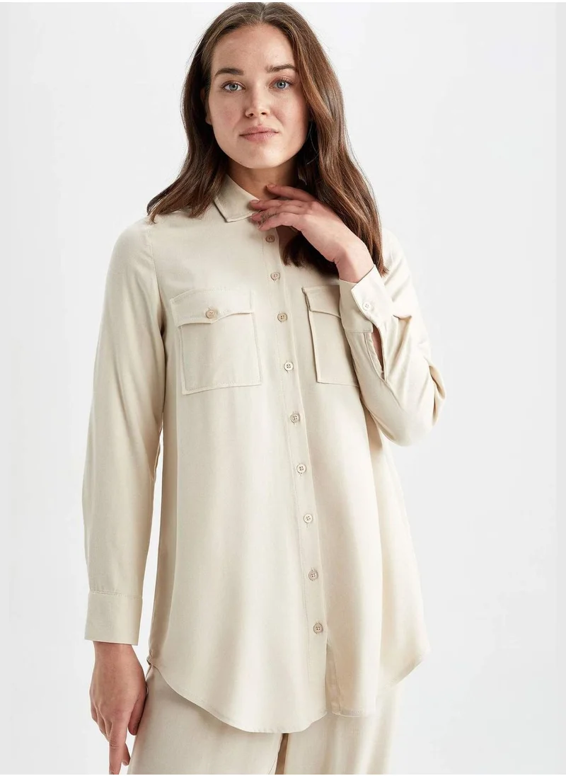 ديفاكتو Woman Woven Long Sleeve Tunic