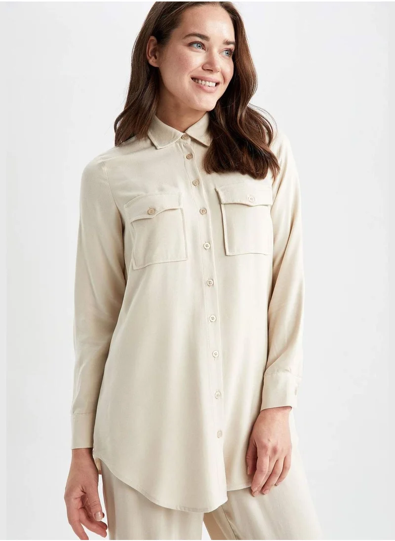 ديفاكتو Woman Woven Long Sleeve Tunic
