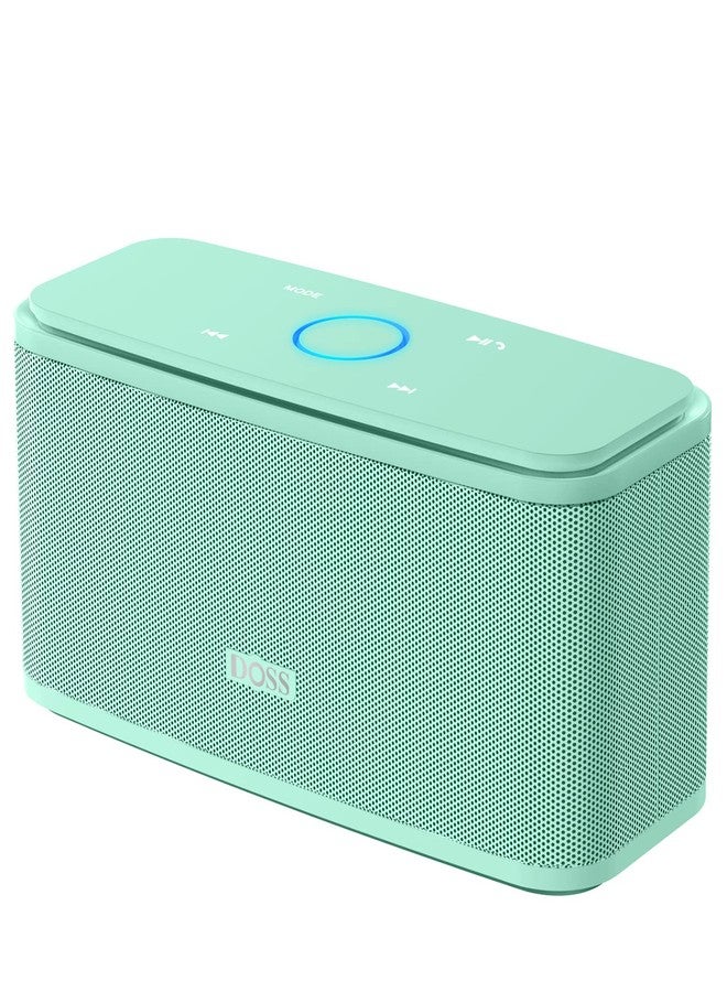 DOSS SoundBox Portable Bluetooth Speaker with 12W HD Sound and Bass, IPX5 Waterproof, 20H Playtime, Touch Control, Handsfree, Wireless Speaker for Home, Outdoor, Travel - Green - Image 1