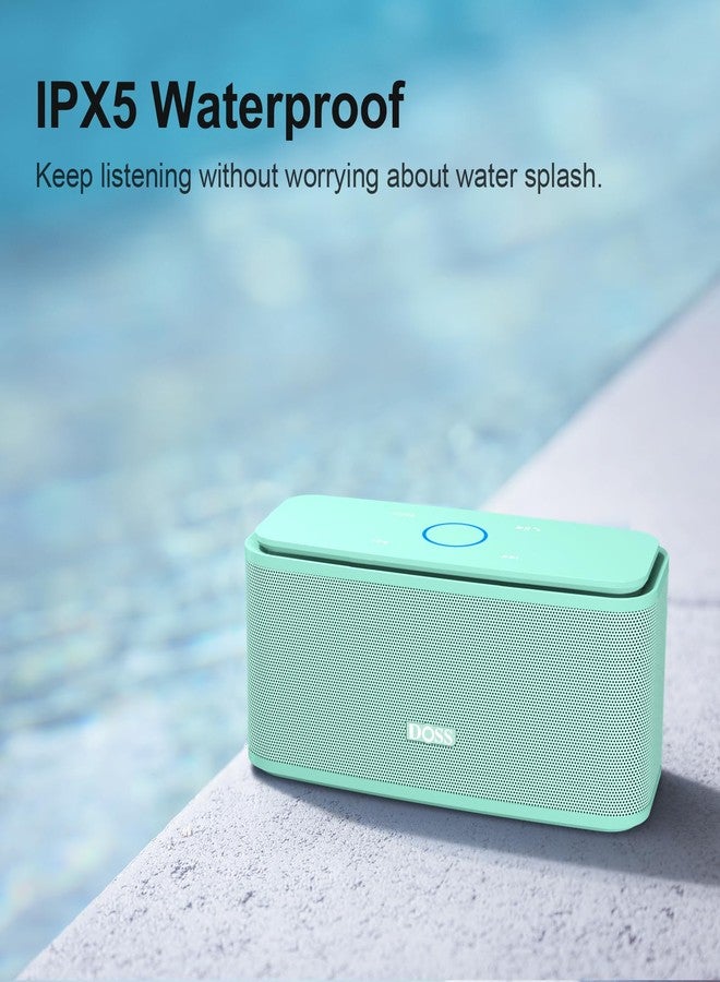 DOSS SoundBox Portable Bluetooth Speaker with 12W HD Sound and Bass, IPX5 Waterproof, 20H Playtime, Touch Control, Handsfree, Wireless Speaker for Home, Outdoor, Travel - Green - Image 4